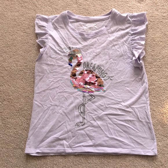 Girls, flamingo T-shirt - Picture 1 of 4